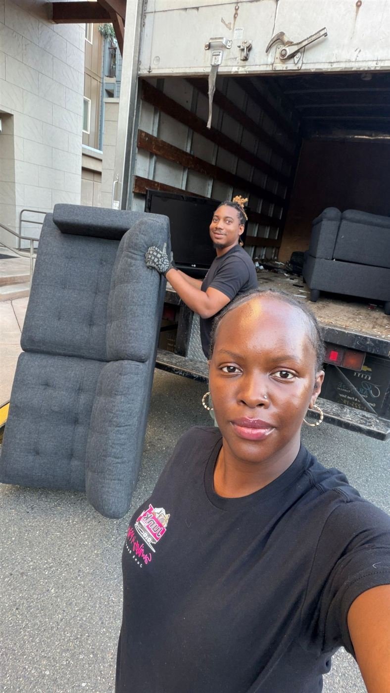 Smiles 4 Miles crew with a loaded truck of furniture in Edmonds